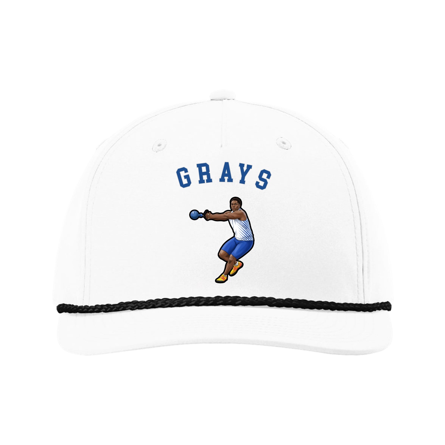 Five-Panel Classic Rope Cap — Shirsey Arch in White