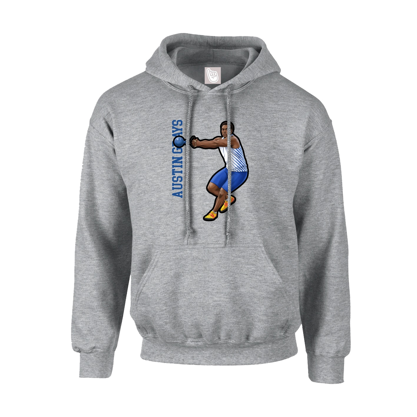 Youth Hoodie — Name Vertical in Grey