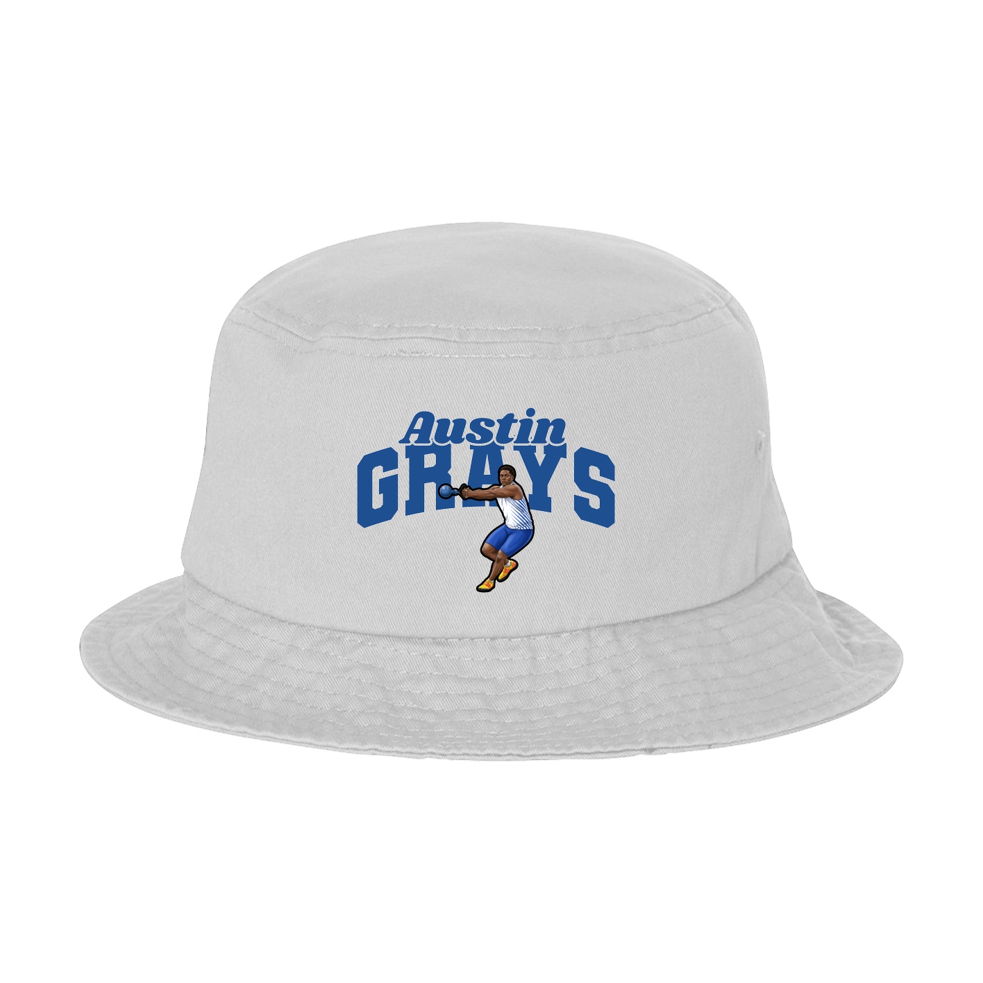 Bucket Cap — Signature Arch in White