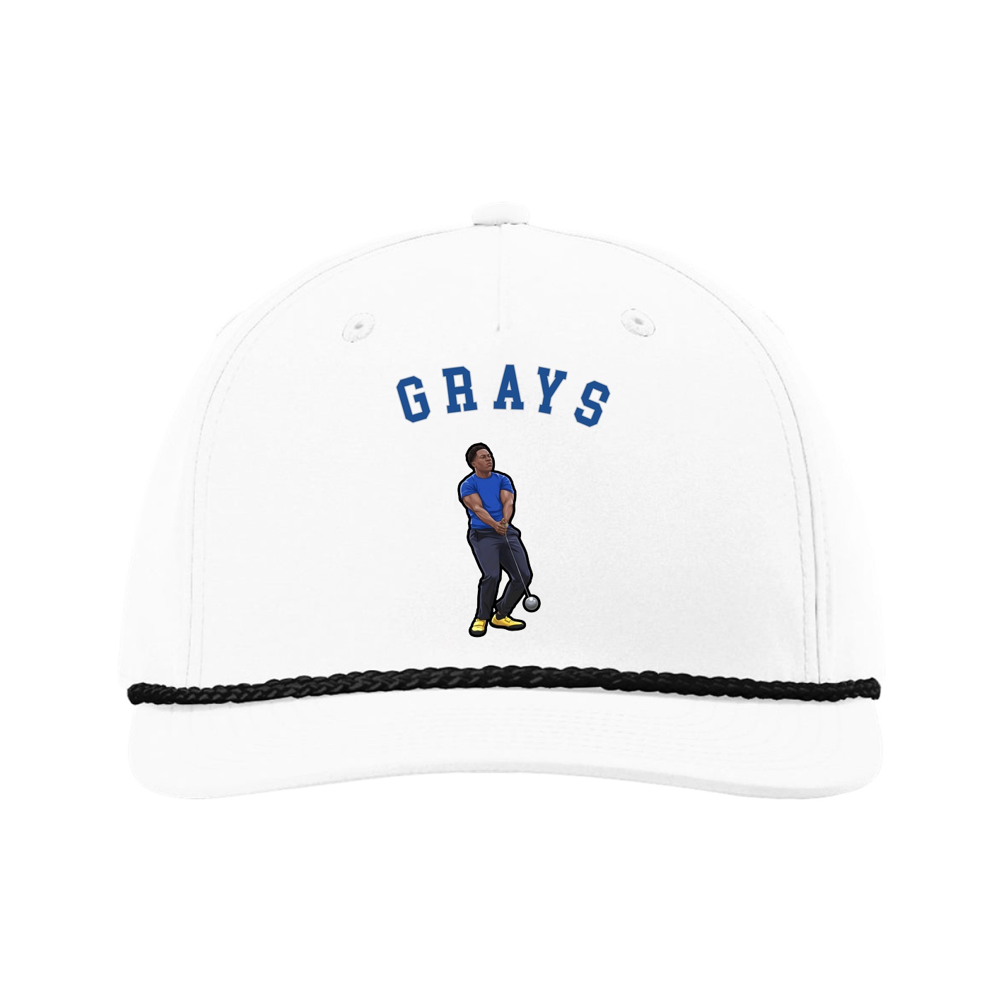 Five-Panel Classic Rope Cap — Shirsey Arch in White