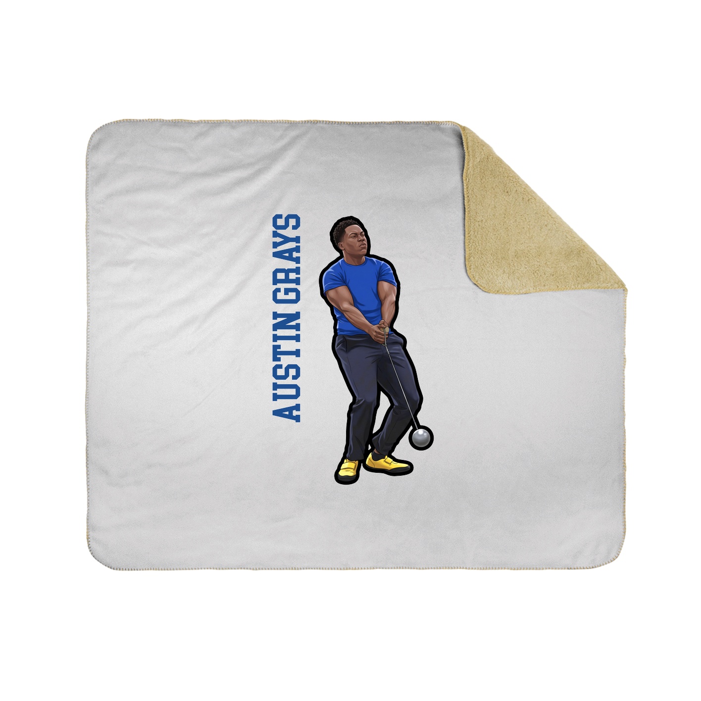 Throw Blanket — Name Vertical in White