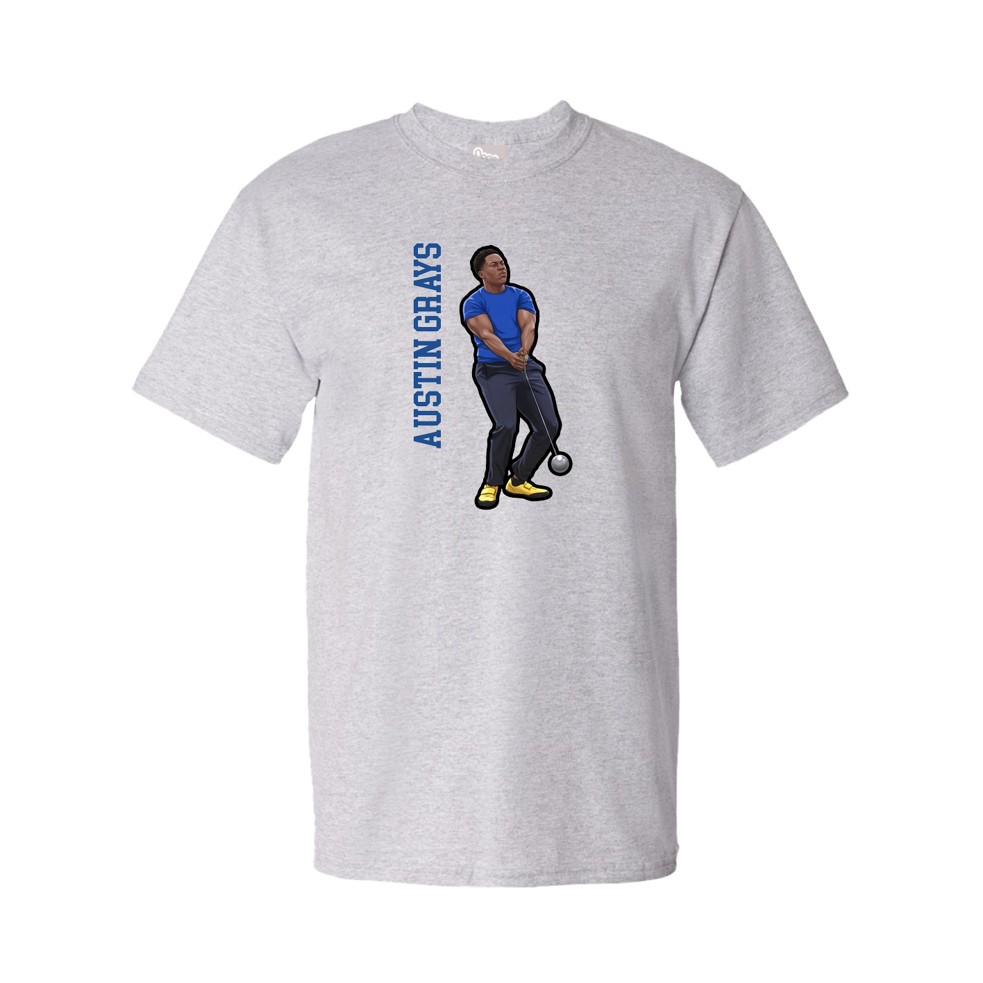 Tee — Name Vertical in Grey