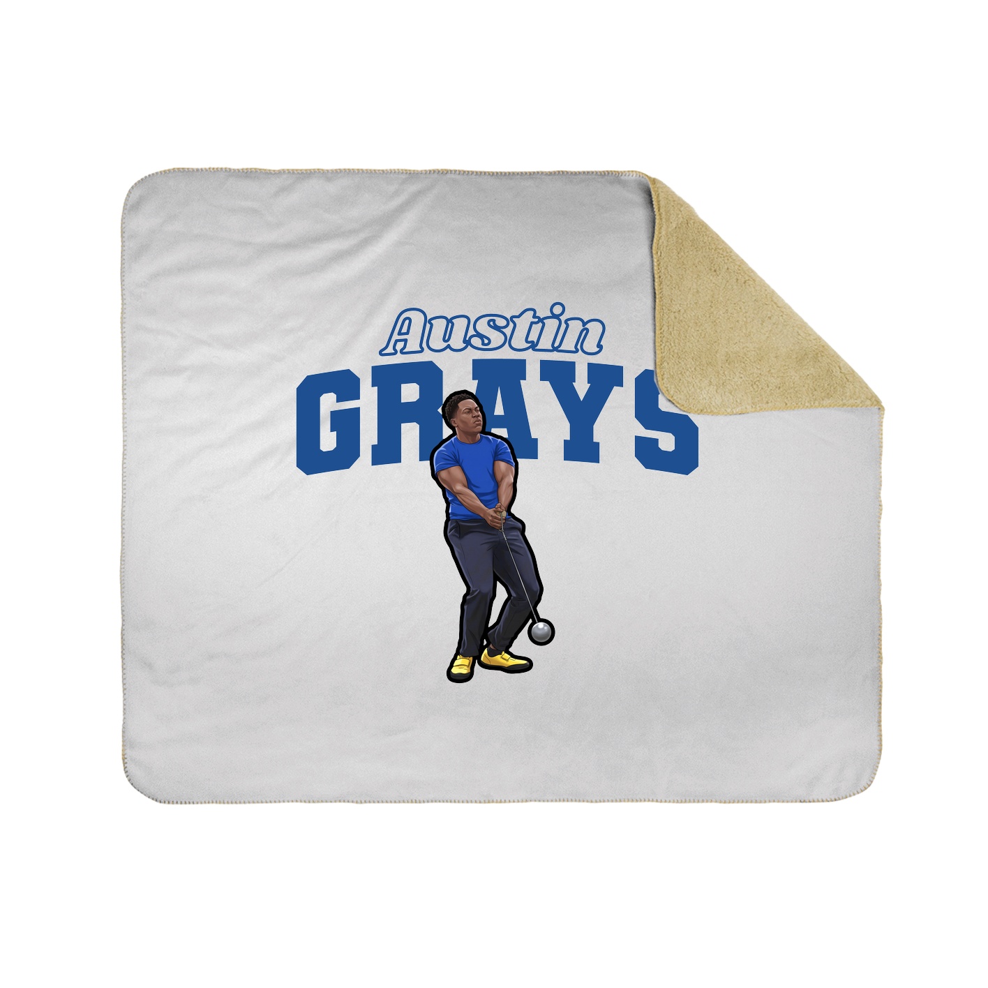 Throw Blanket — Name Arch in White