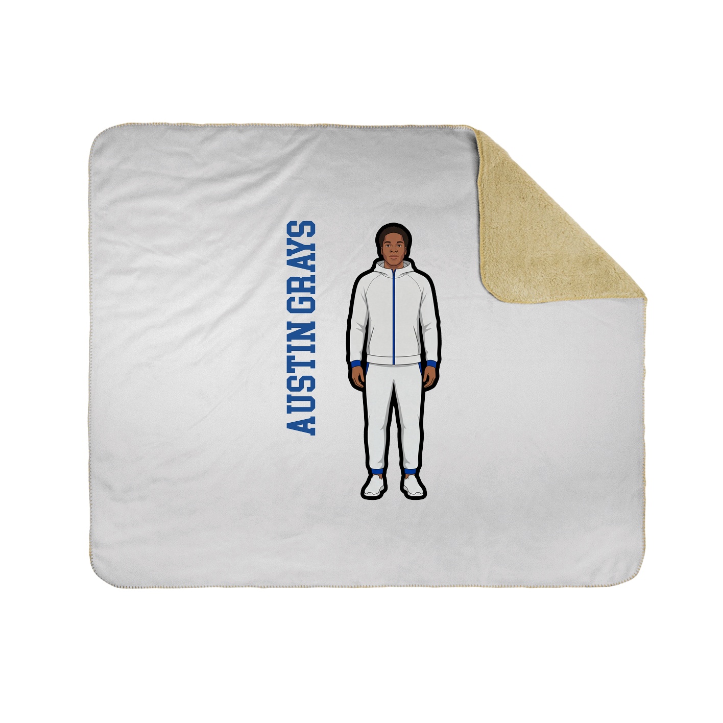 Throw Blanket — Name Vertical in White