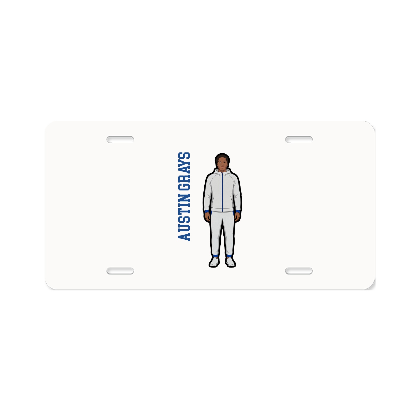 License Plate — Name Vertical in Classic