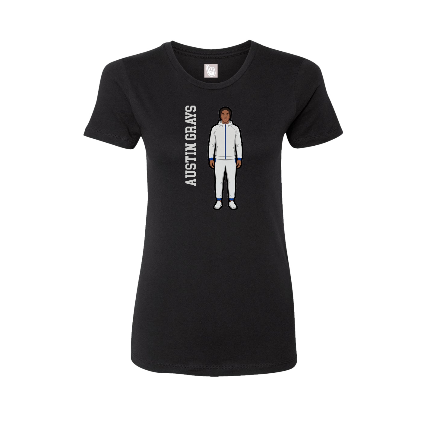 Fitted Women's Tee — Name Vertical in Black