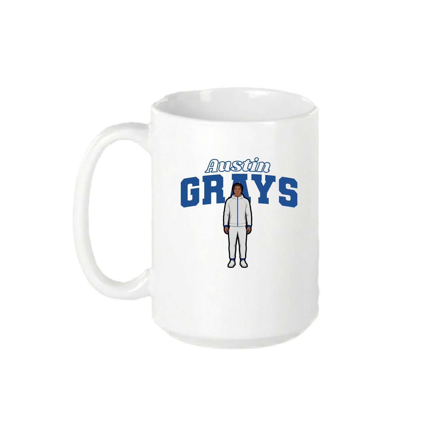 15oz Coffee Mug — Name Arch in White