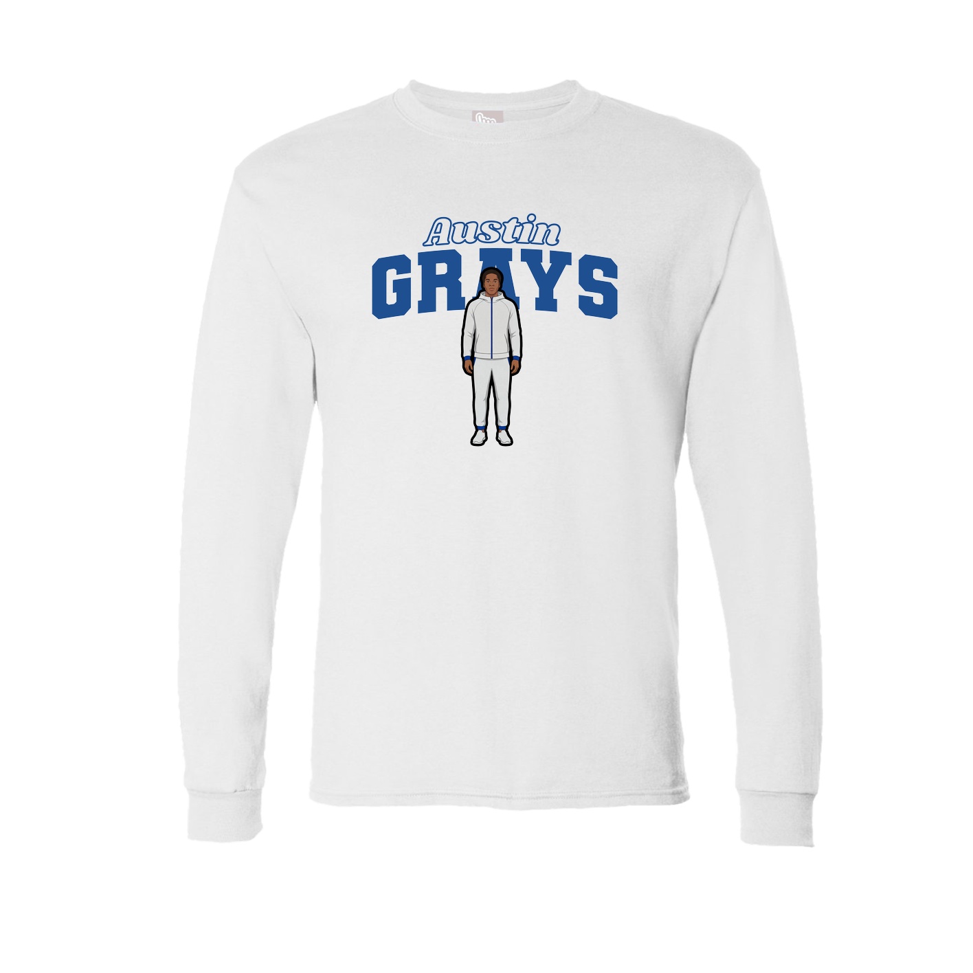 Long Sleeve Tee — Name Arch in White