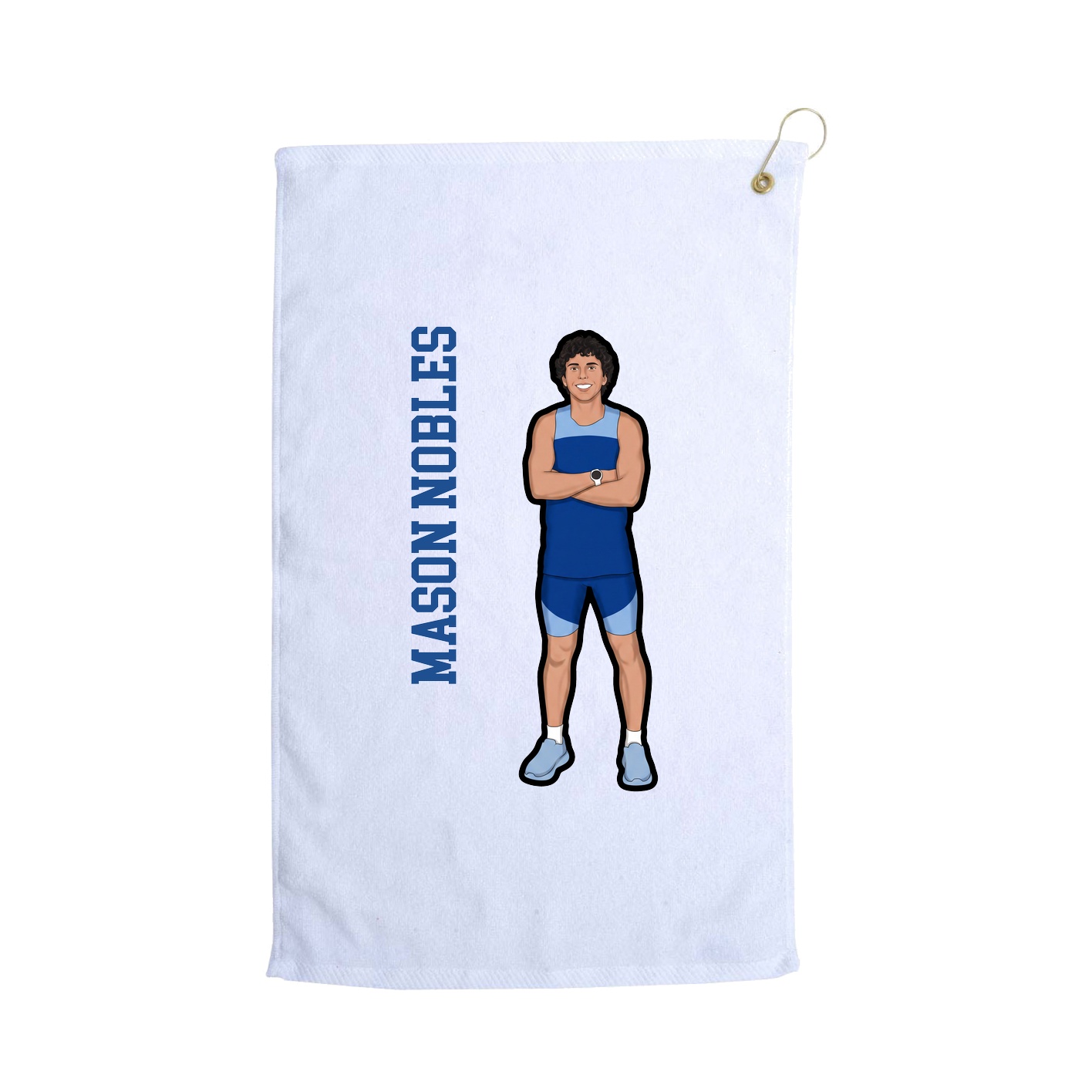 Golf Towel — Name Vertical in White