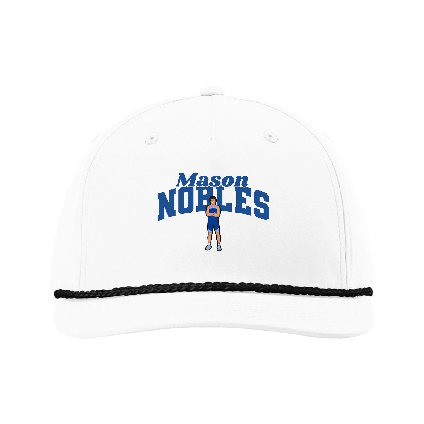 Five-Panel Classic Rope Cap — Signature Arch in White