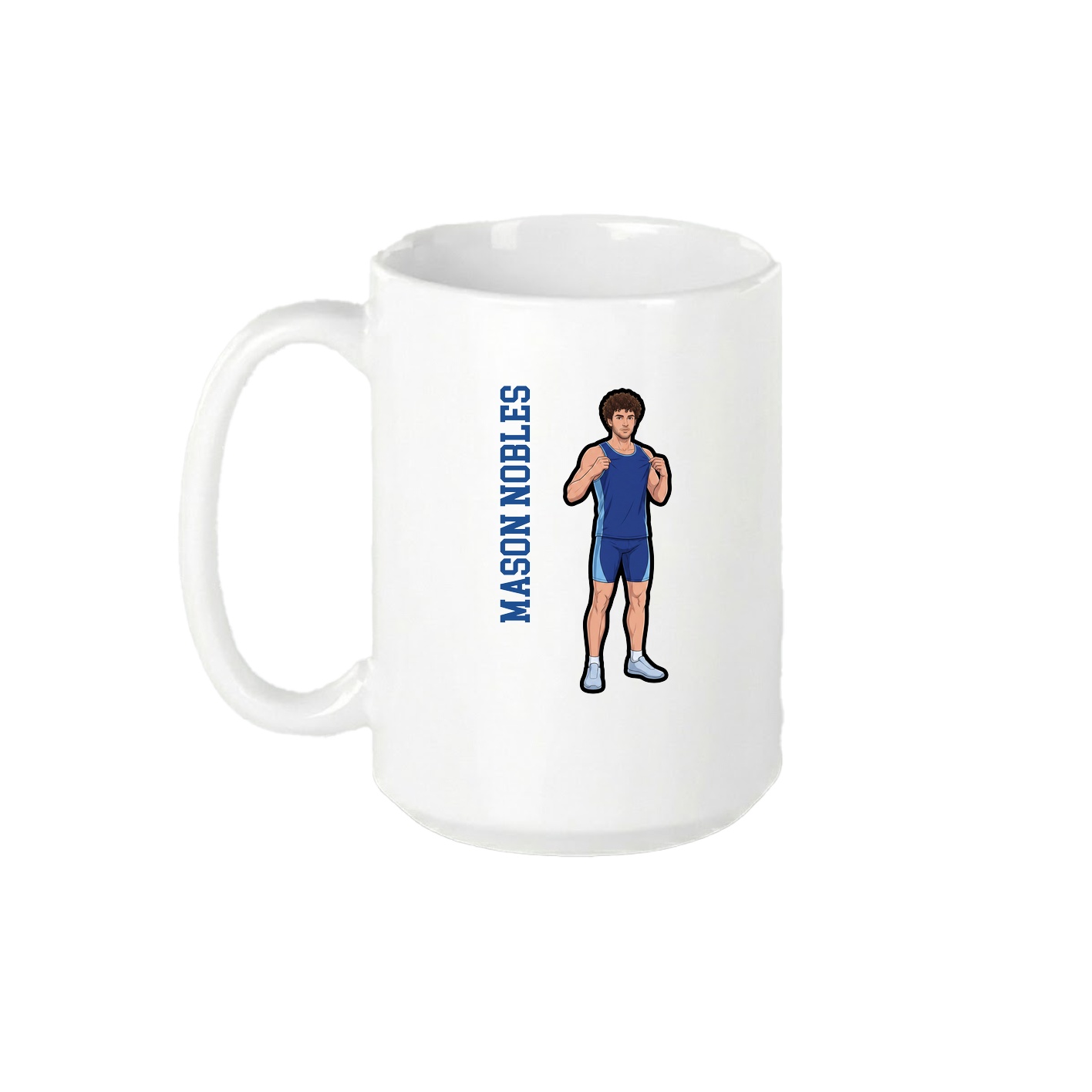 15oz Coffee Mug — Name Vertical in White