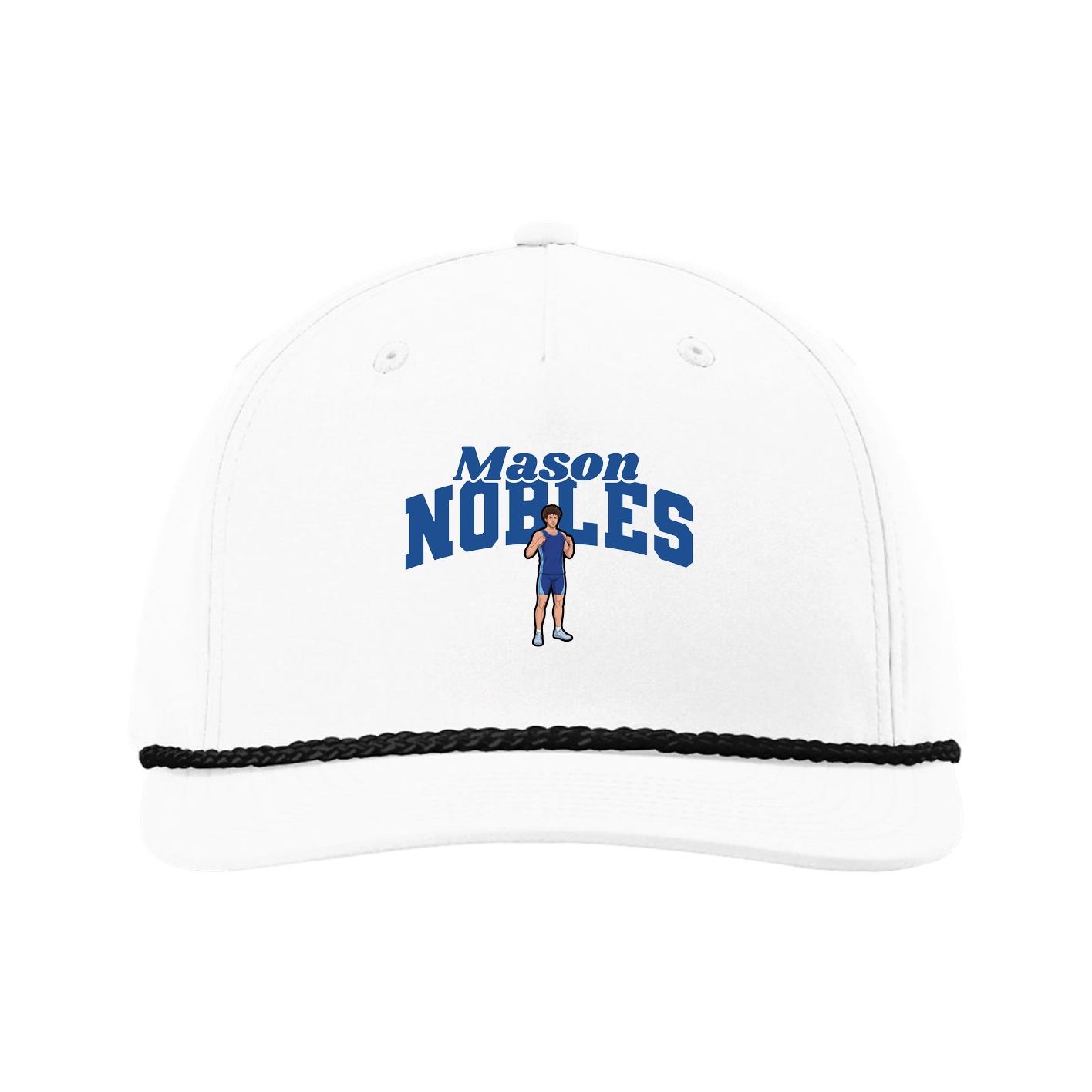Five-Panel Classic Rope Cap — Signature Arch in White
