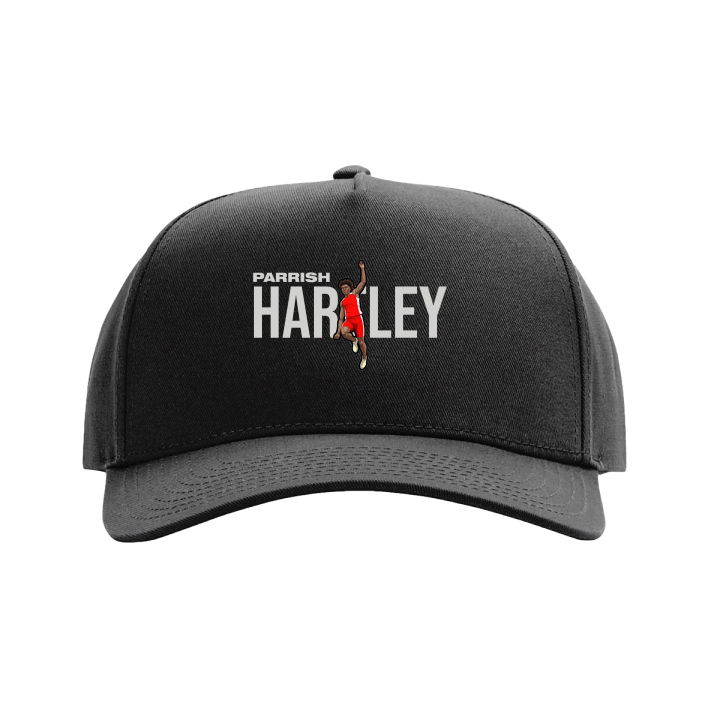 Full Fabric Five-Panel Champ Cap — Player Name in Black