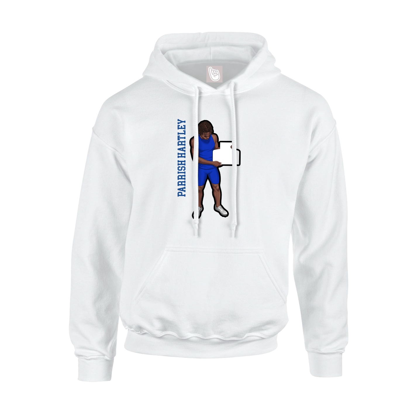 Youth Hoodie — Name Vertical in White