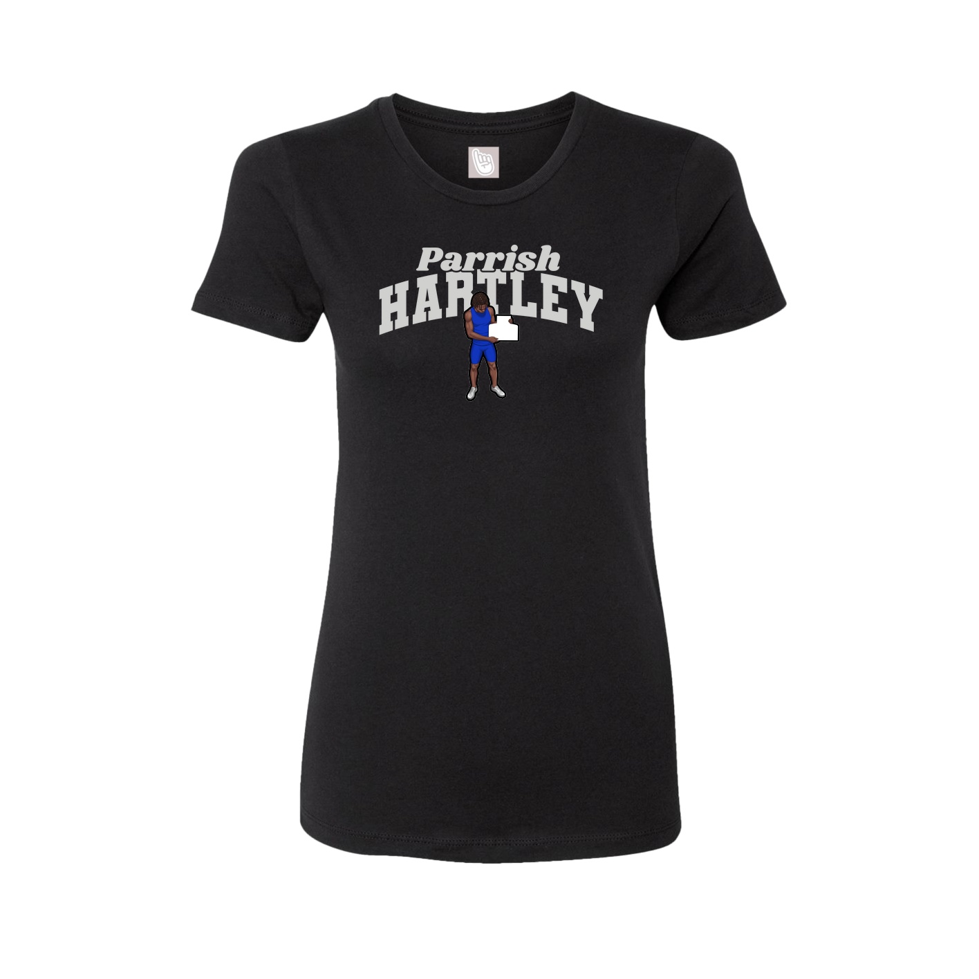 Fitted Women's Tee — Signature Arch in Black