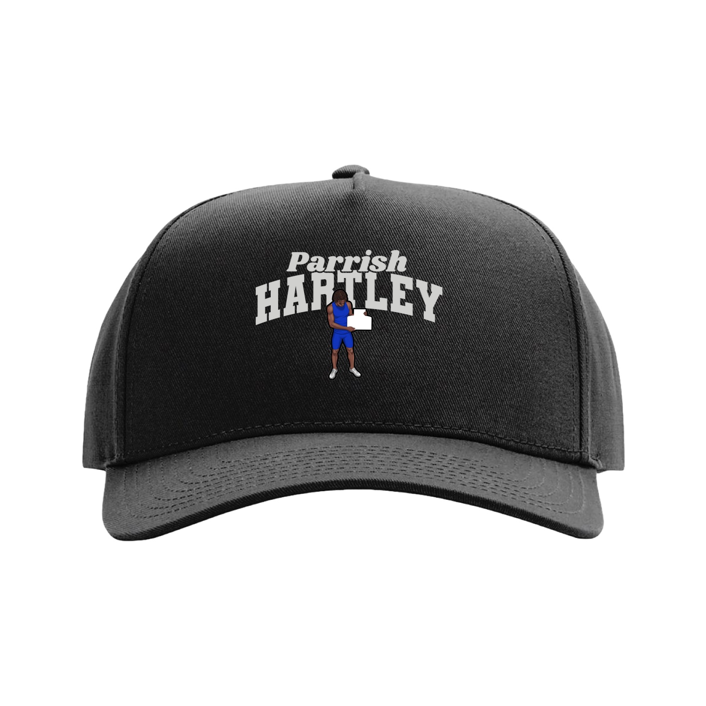 Full Fabric Five-Panel Champ Cap — Signature Arch in Black