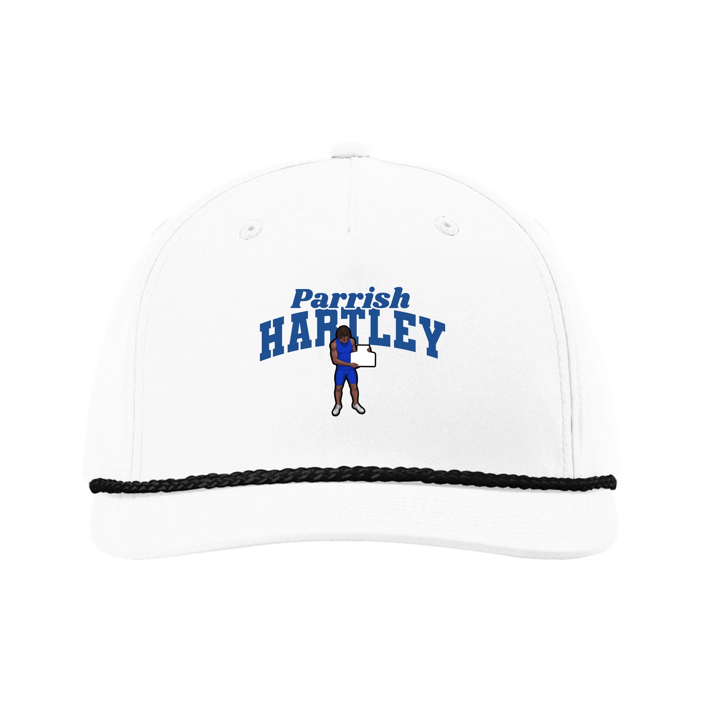 Five-Panel Classic Rope Cap — Signature Arch in White