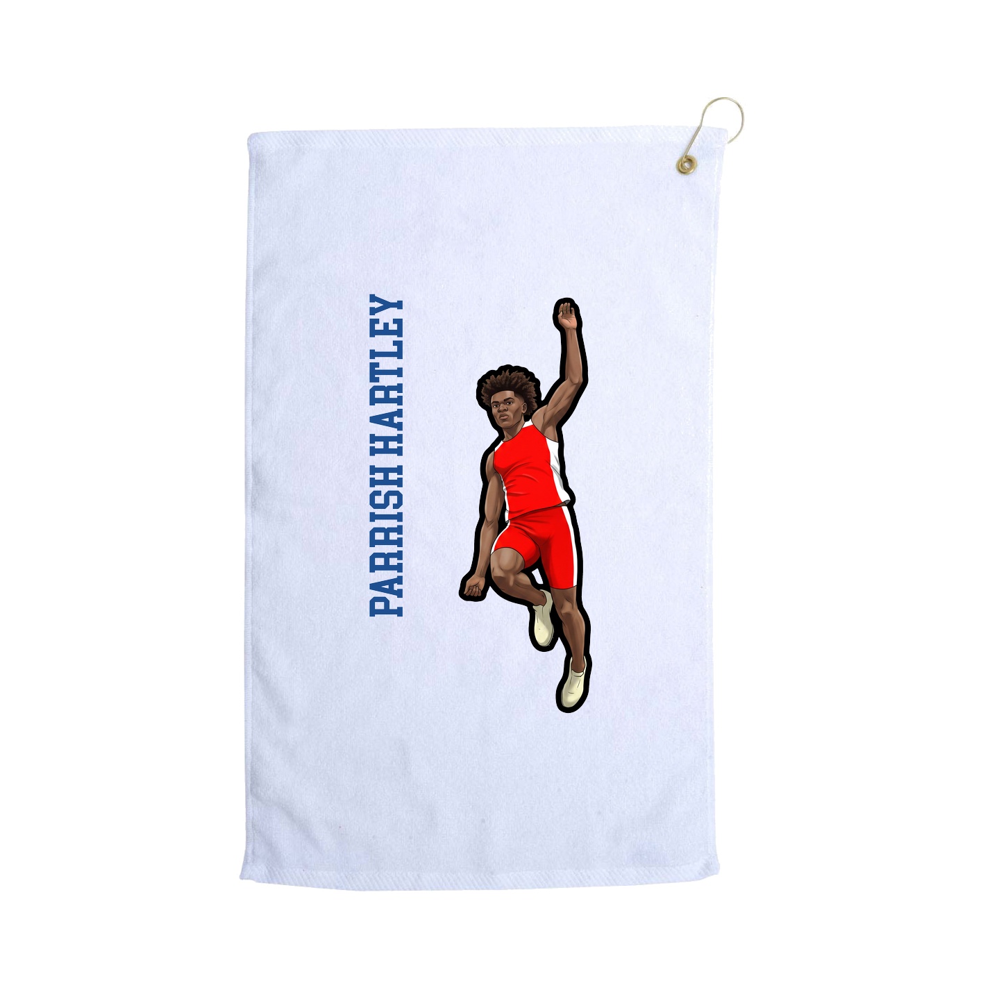 Golf Towel — Name Vertical in White