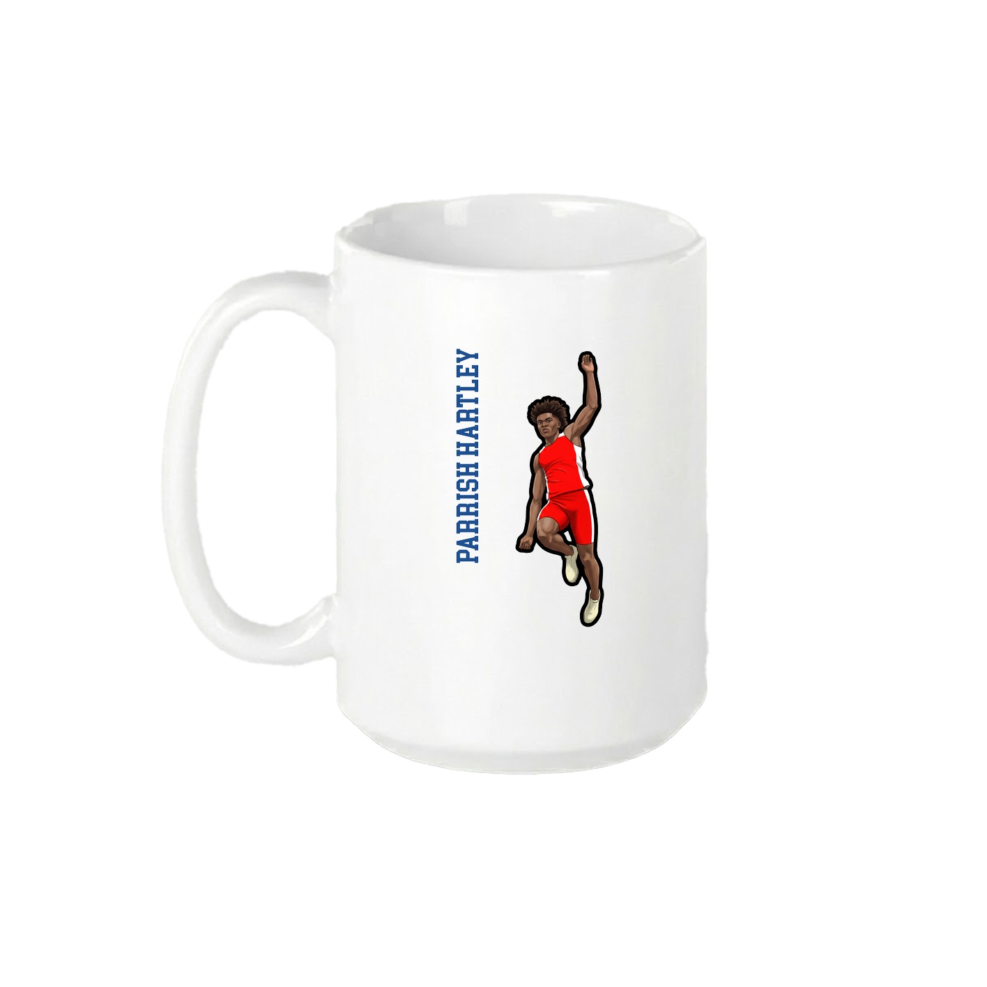 15oz Coffee Mug — Name Vertical in White