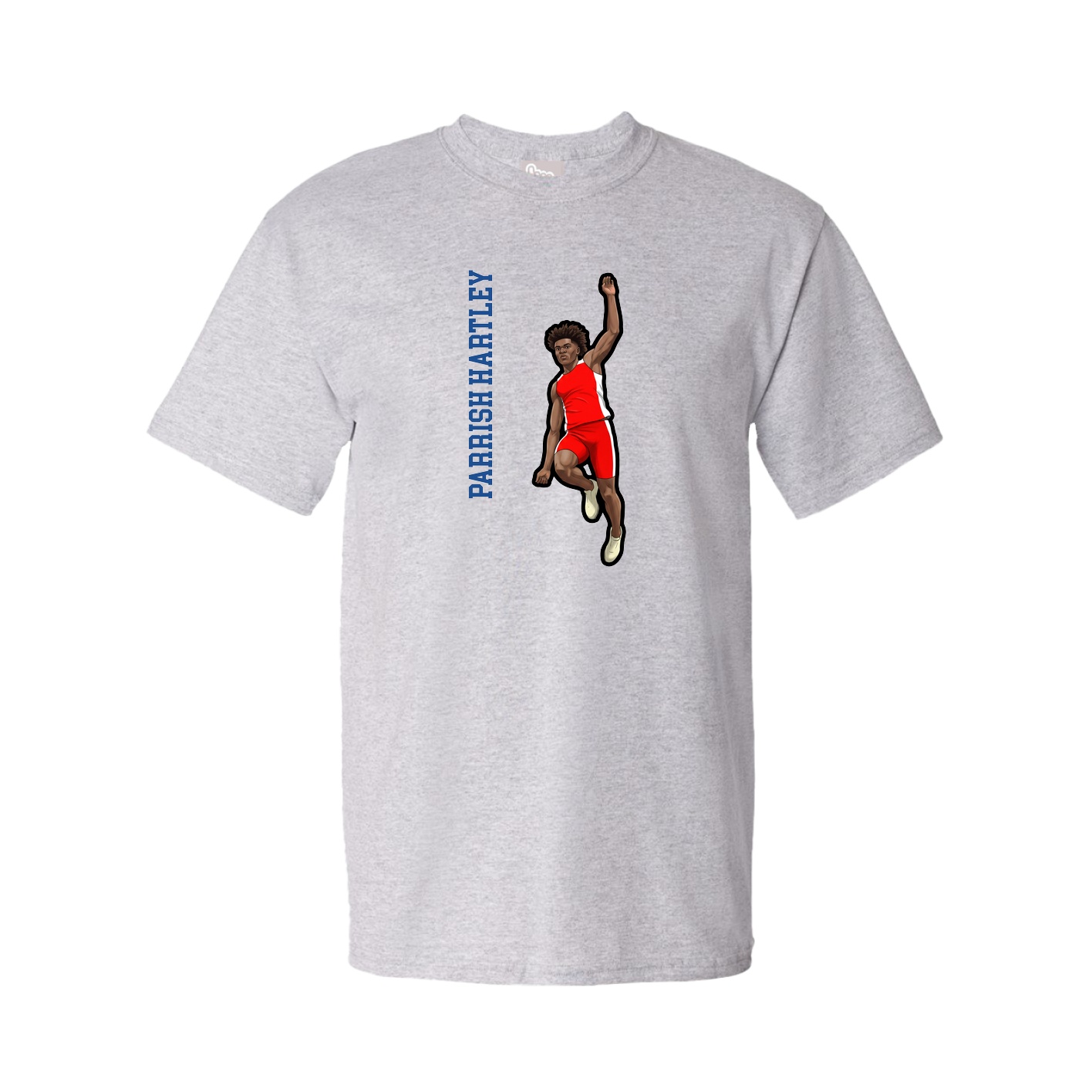 Youth Tee — Name Vertical in Grey