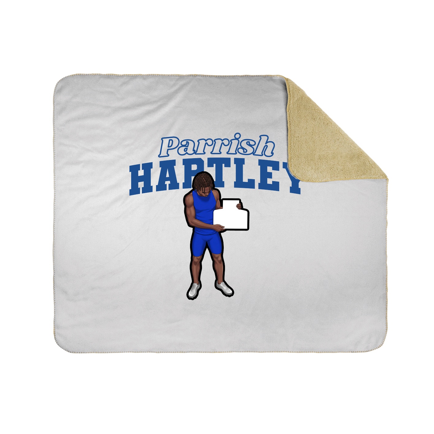Throw Blanket — Name Arch in White