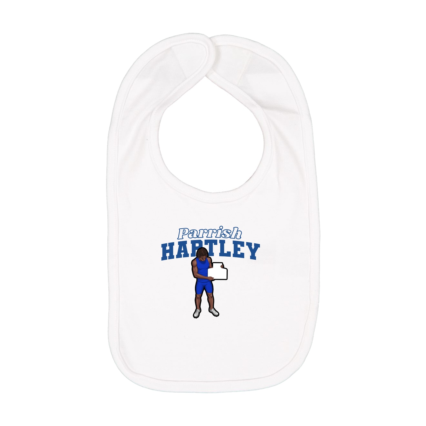 Infant Bib — Name Arch in White