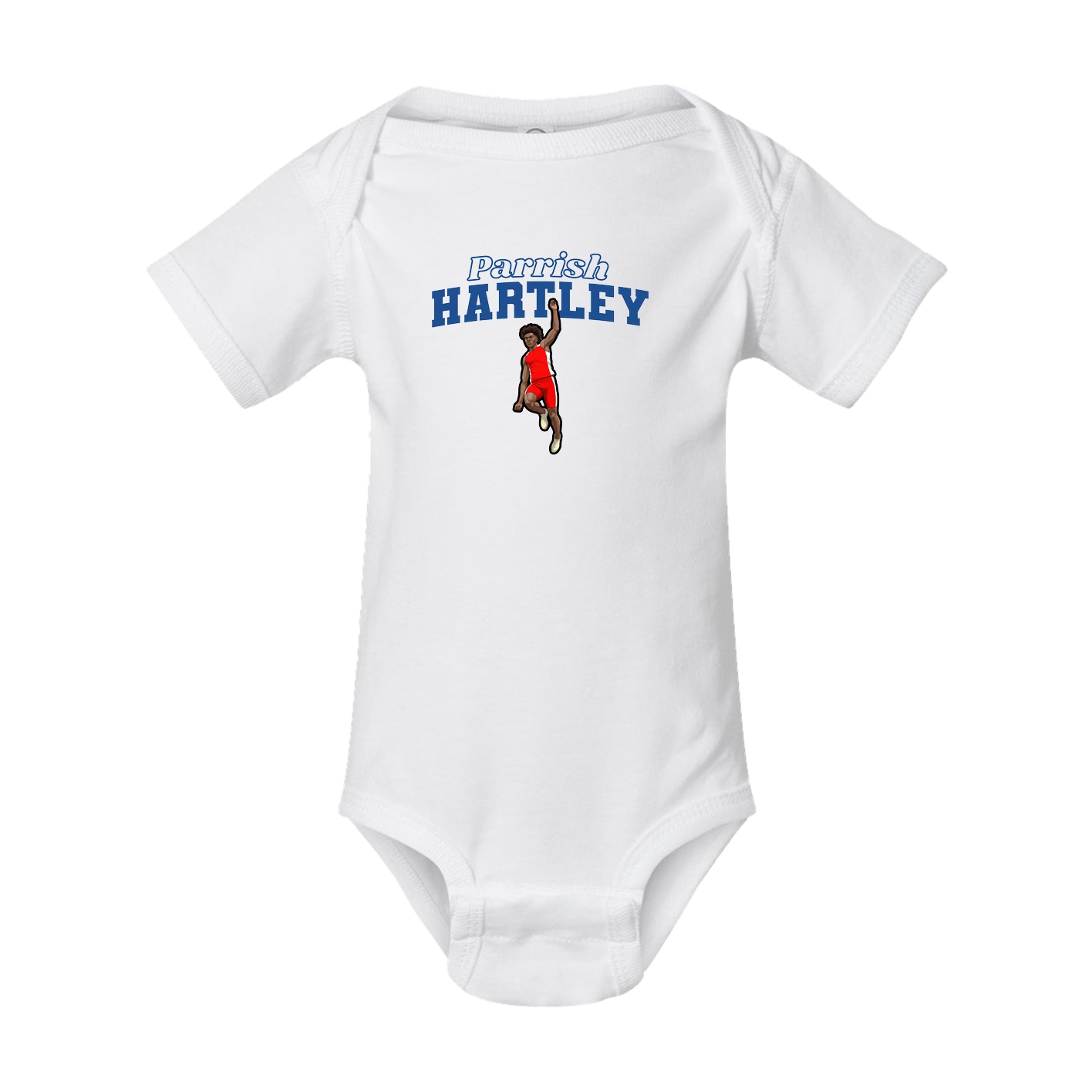 Baby Onesie — Name Arch in White