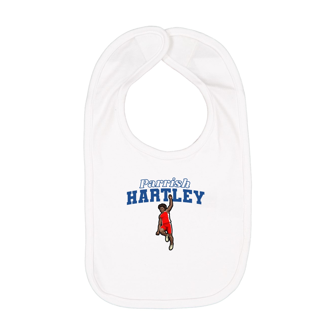 Infant Bib — Name Arch in White