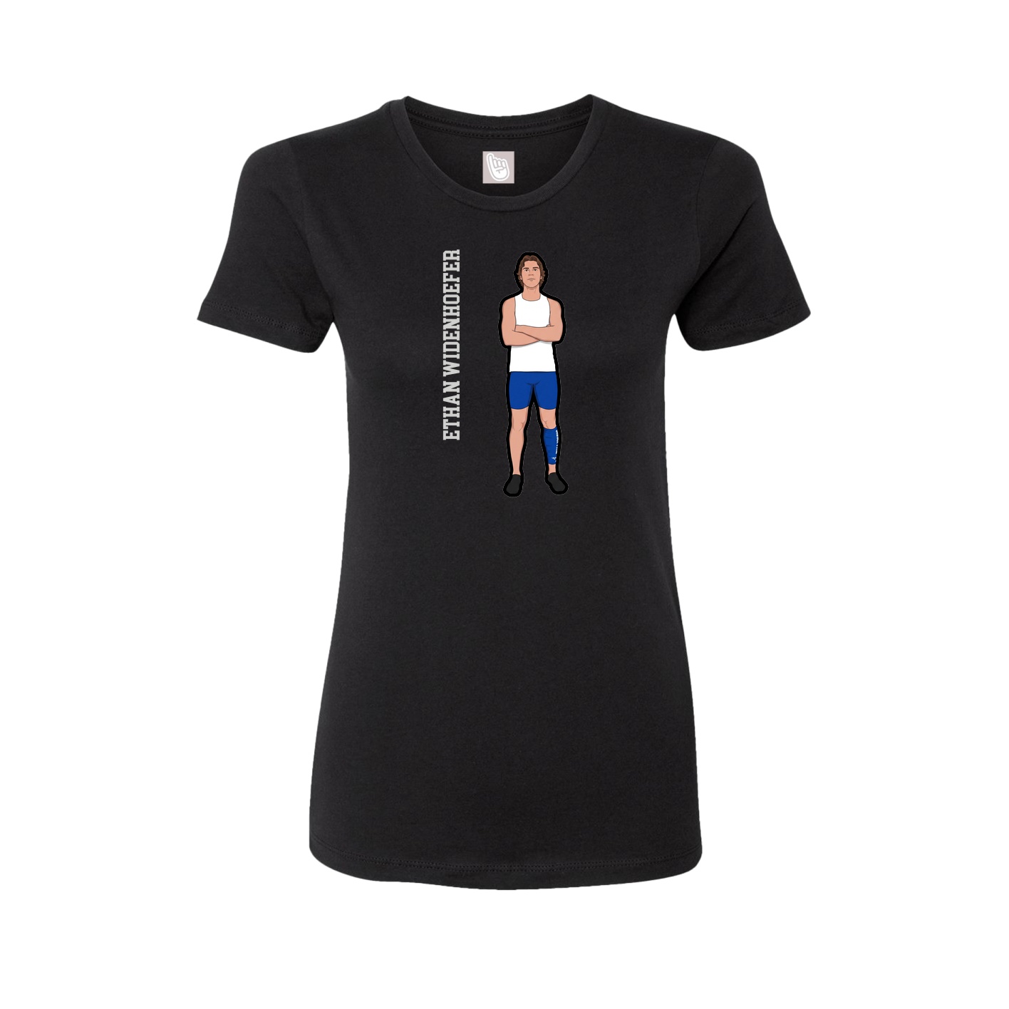Fitted Women's Tee — Name Vertical in Black