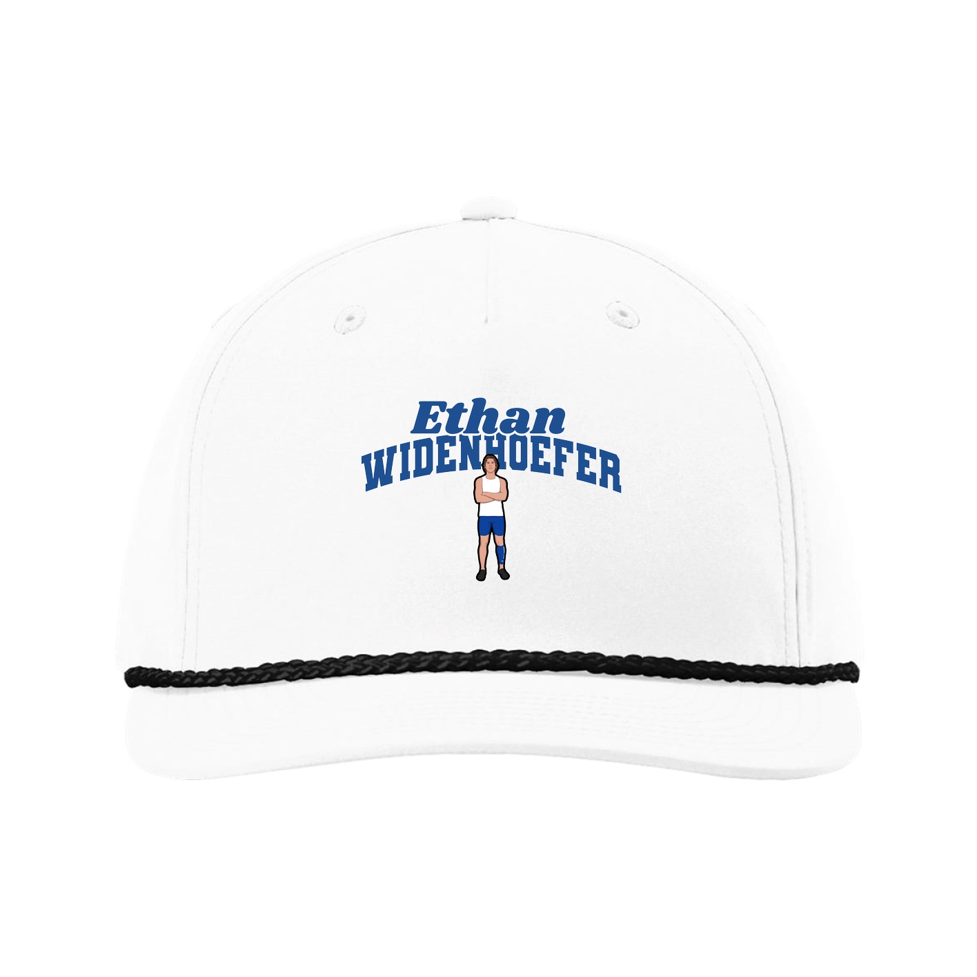 Five-Panel Classic Rope Cap — Signature Arch in White