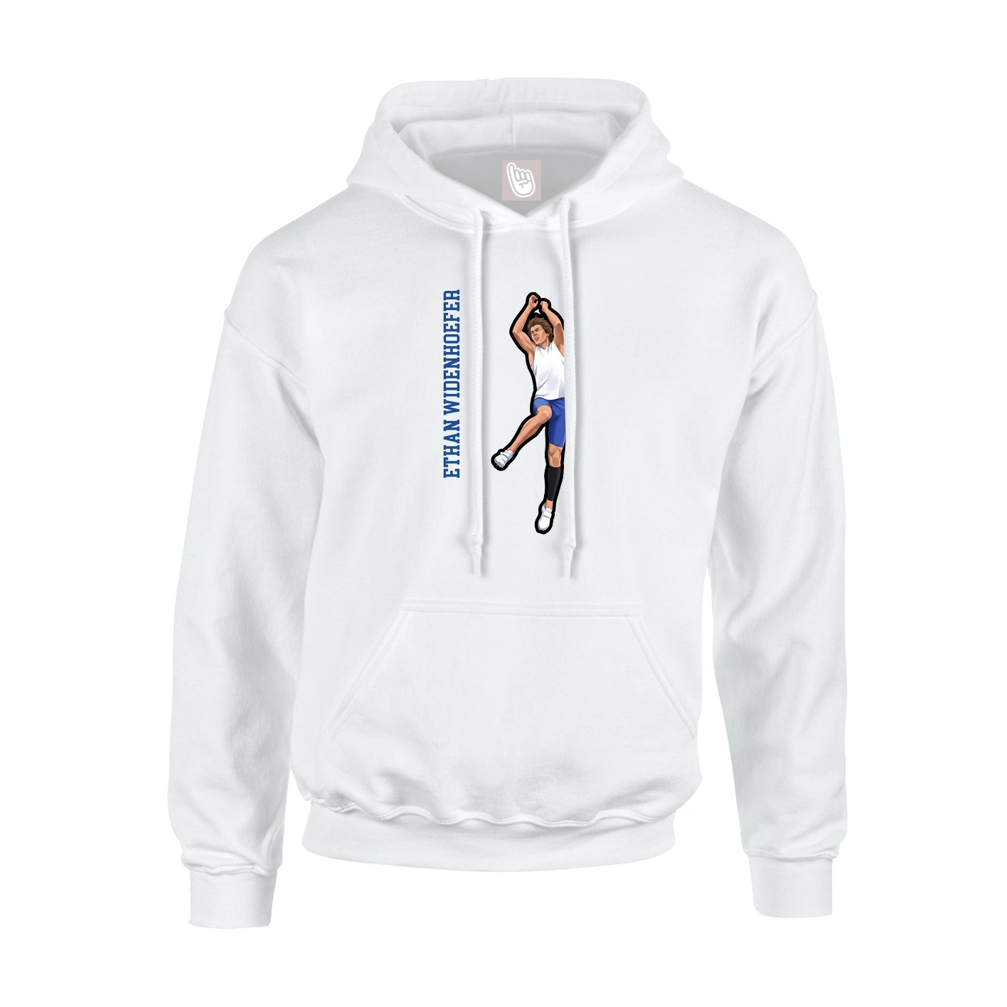 Youth Hoodie — Name Vertical in White