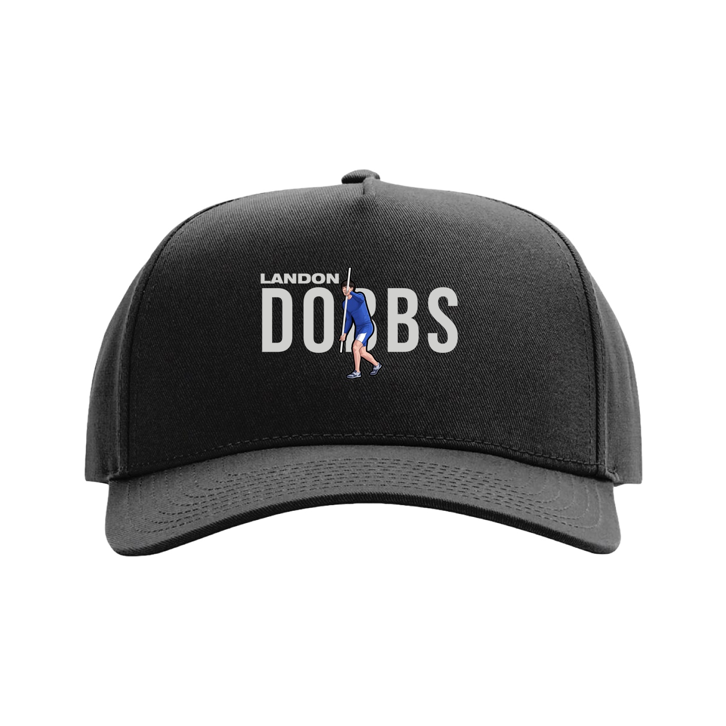 Full Fabric Five-Panel Champ Cap — Player Name in Black