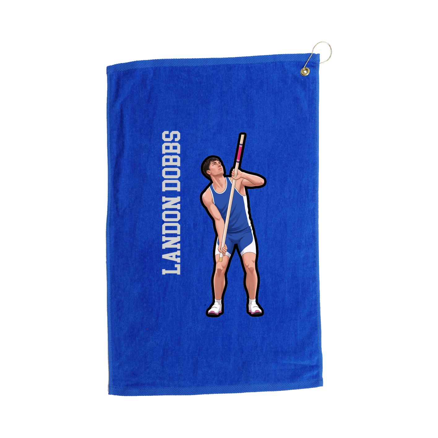 Golf Towel — Name Vertical in Royal