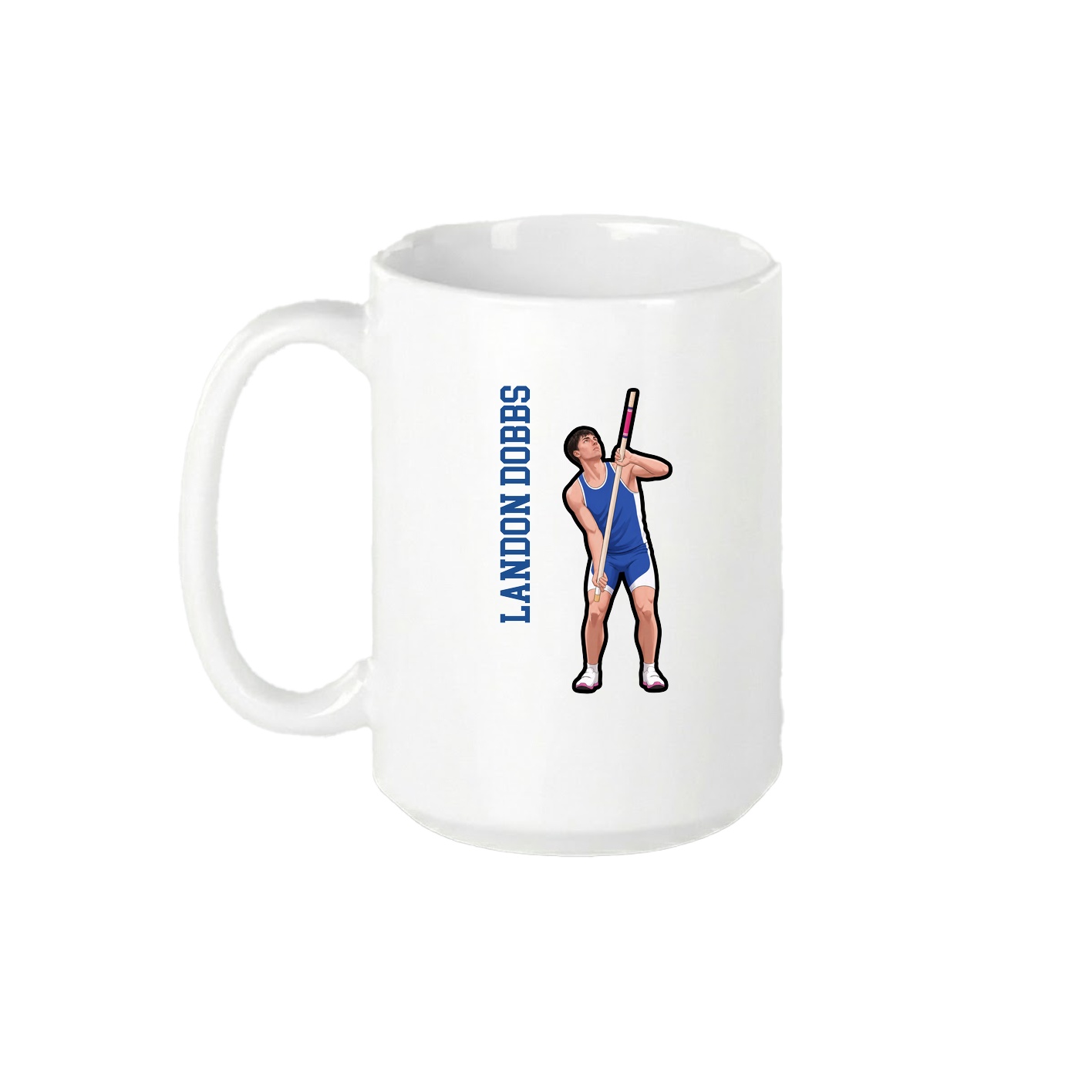 15oz Coffee Mug — Name Vertical in White
