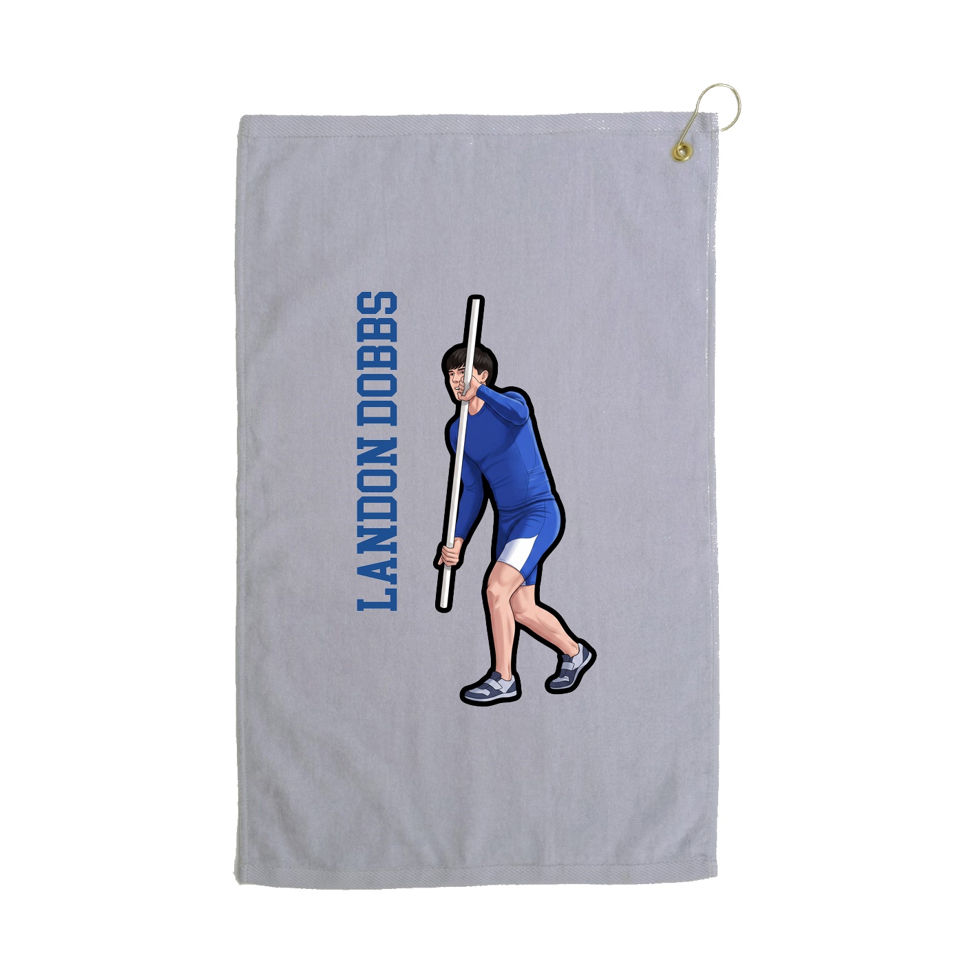 Golf Towel — Name Vertical in Grey