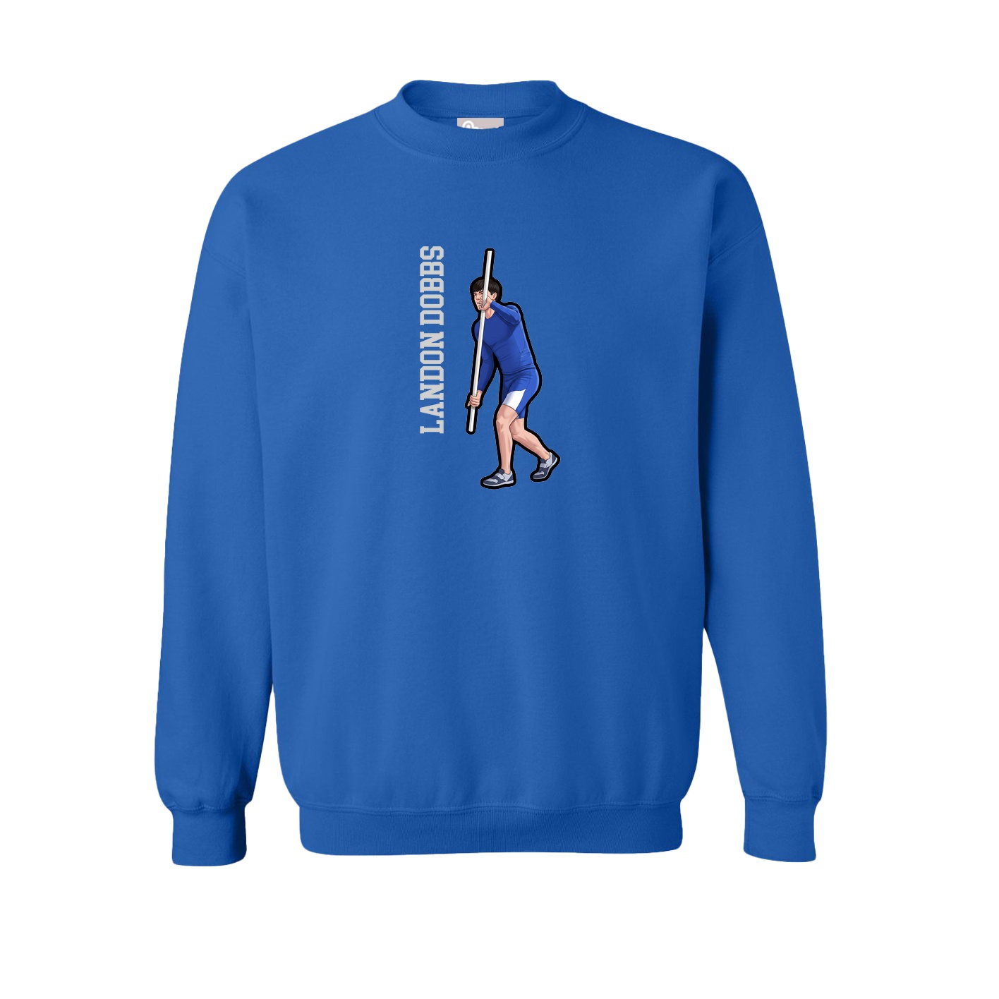 Fleece Crew — Name Vertical in Royal