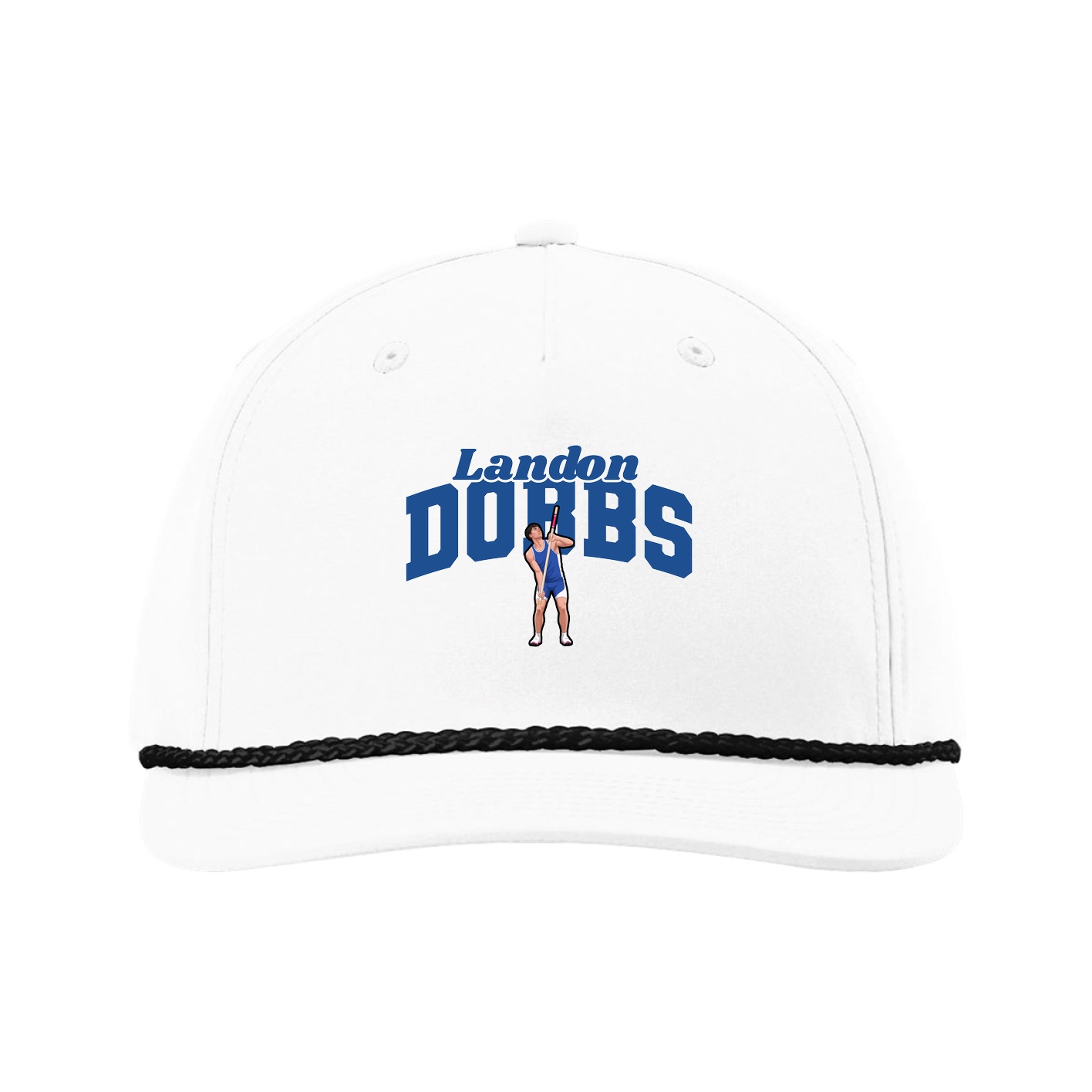 Five-Panel Classic Rope Cap — Signature Arch in White