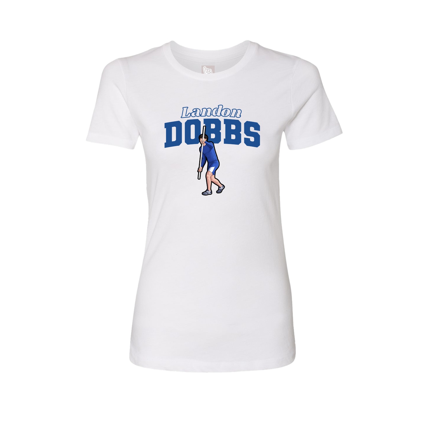 Fitted Women's Tee — Name Arch in White
