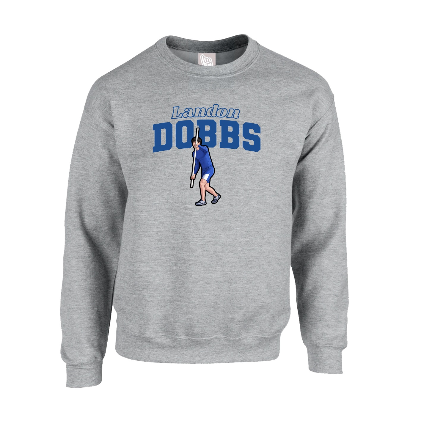Fleece Crew — Name Arch in Grey