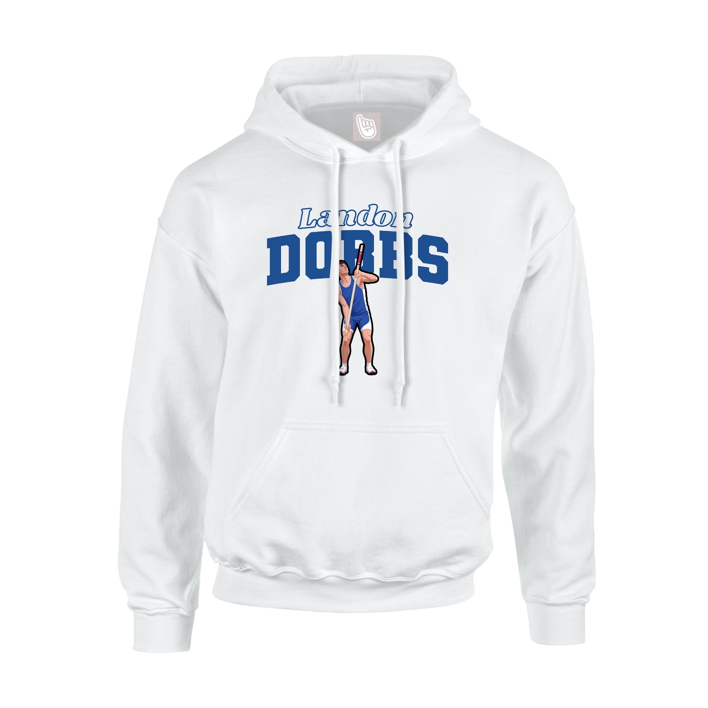 Youth Hoodie — Name Arch in White