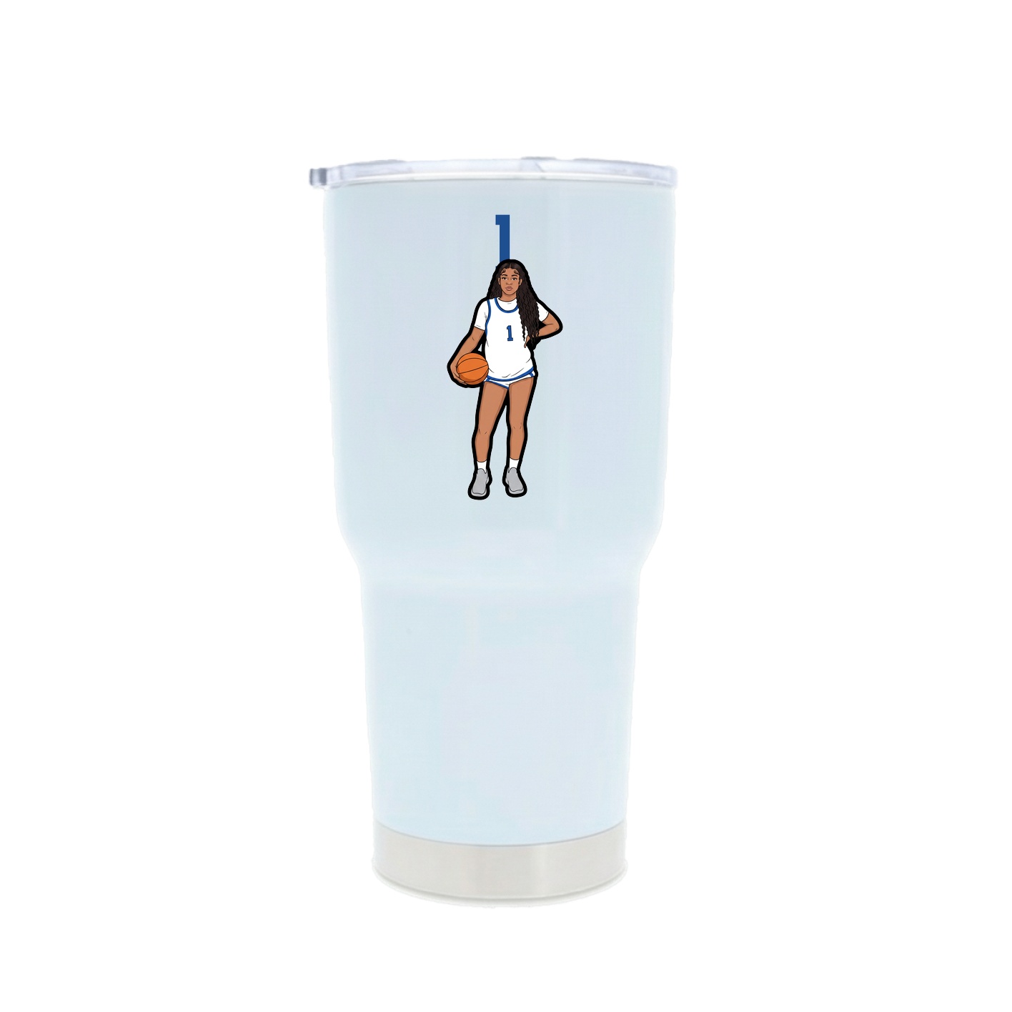 30oz Stainless Steel Tumbler — Number Top in White