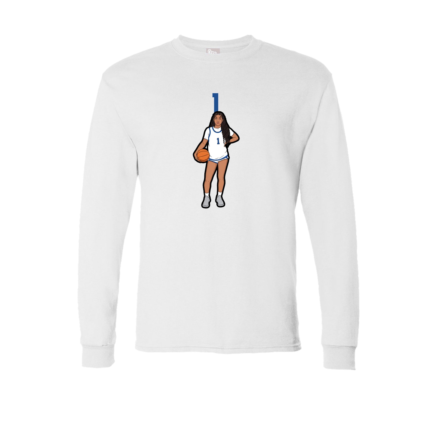 Long Sleeve Tee — Number Top in White