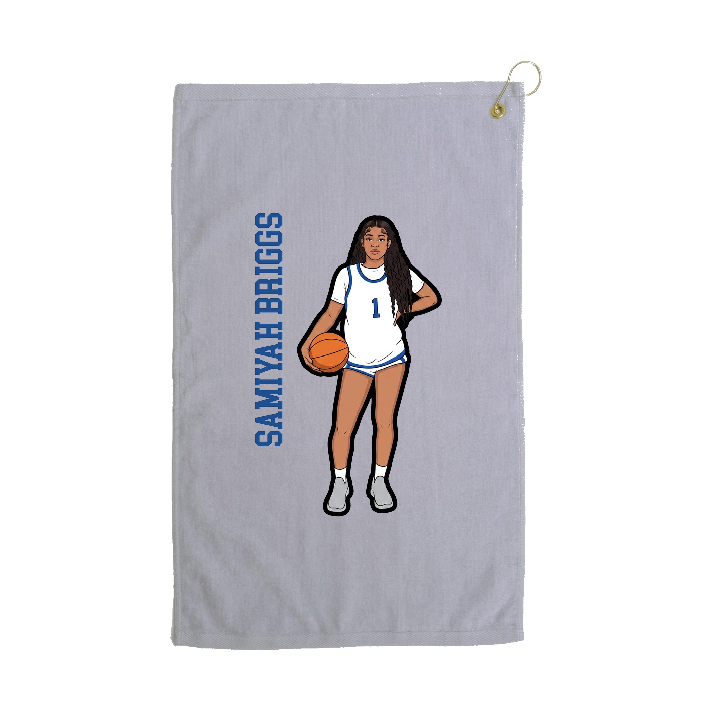 Golf Towel — Name Vertical in Grey