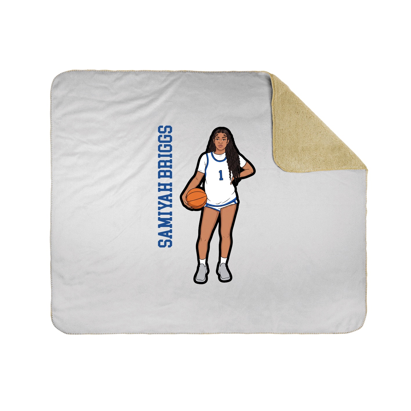 Throw Blanket — Name Vertical in White