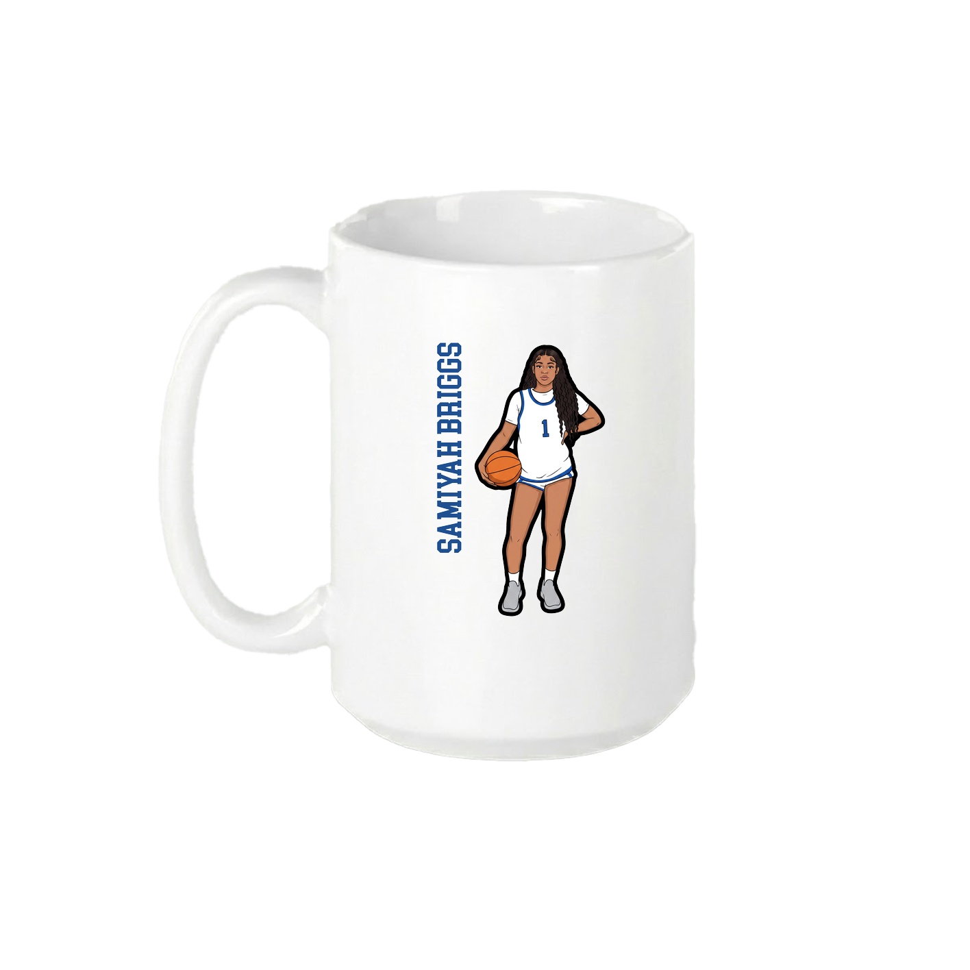 15oz Coffee Mug — Name Vertical in White