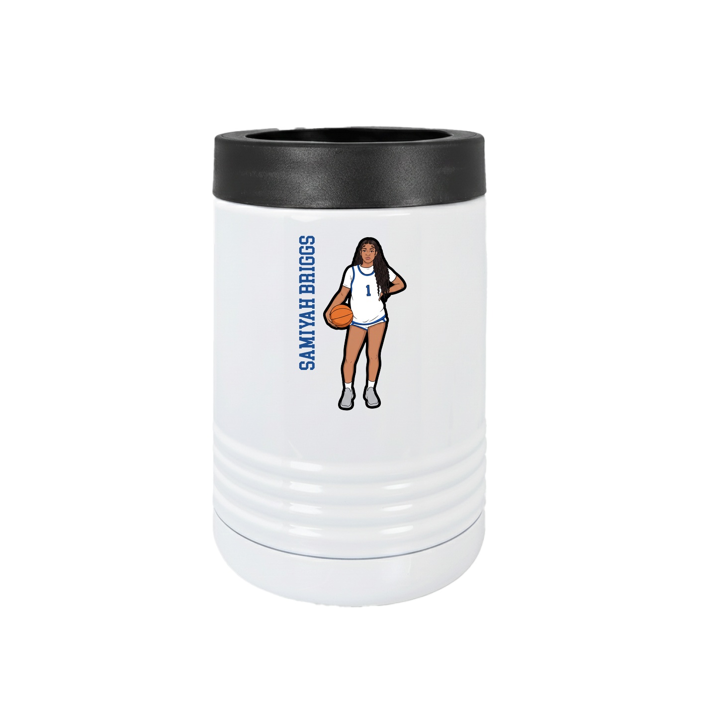 Beverage Holder — Name Vertical in White