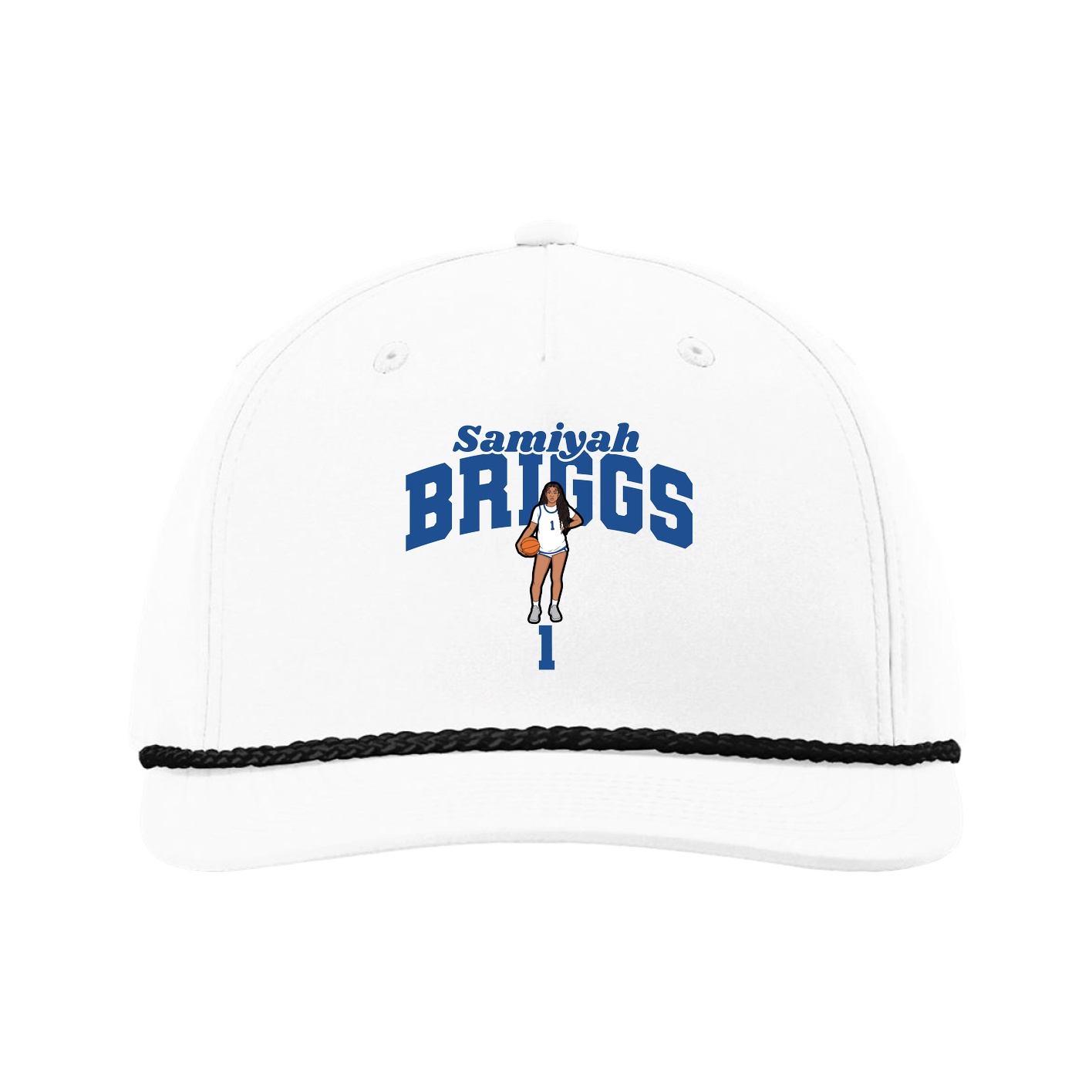 Five-Panel Classic Rope Cap — Signature Arch in White