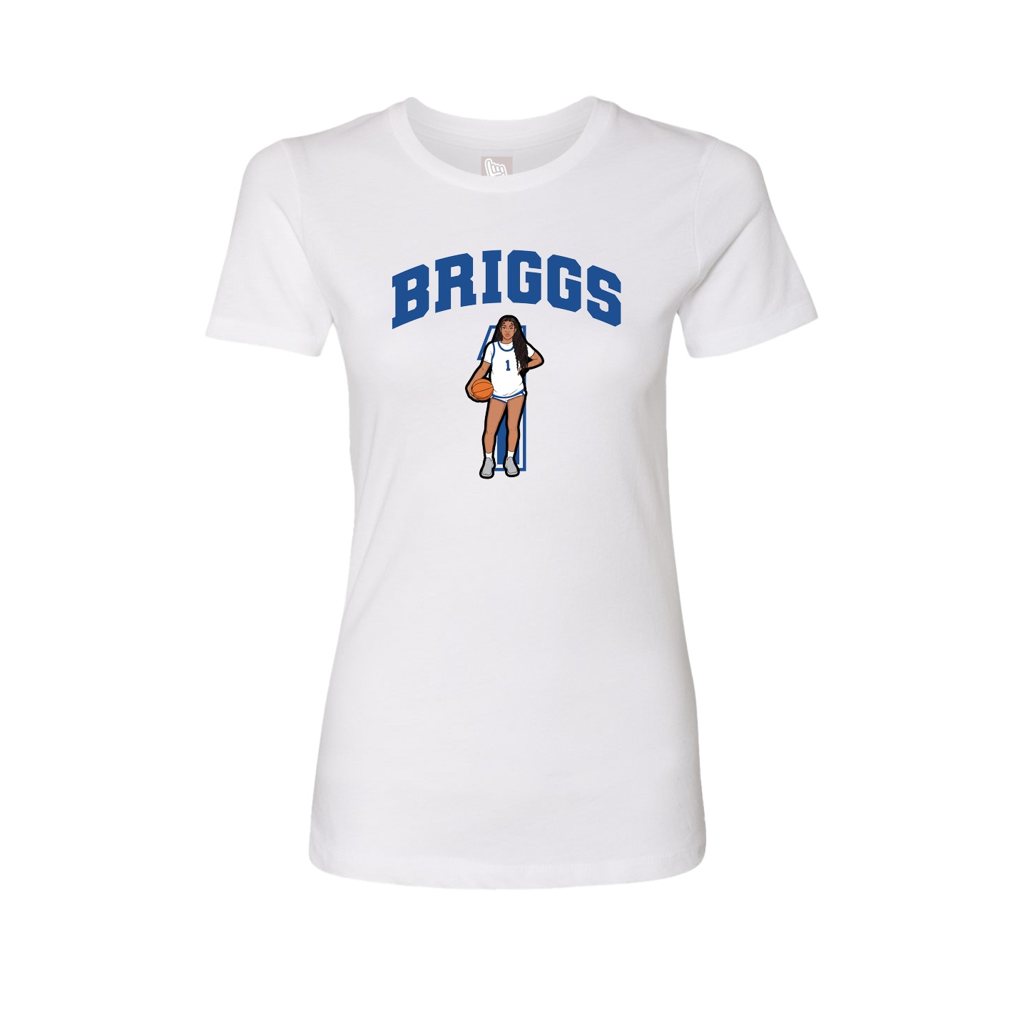 Fitted Women's Tee — Number in White