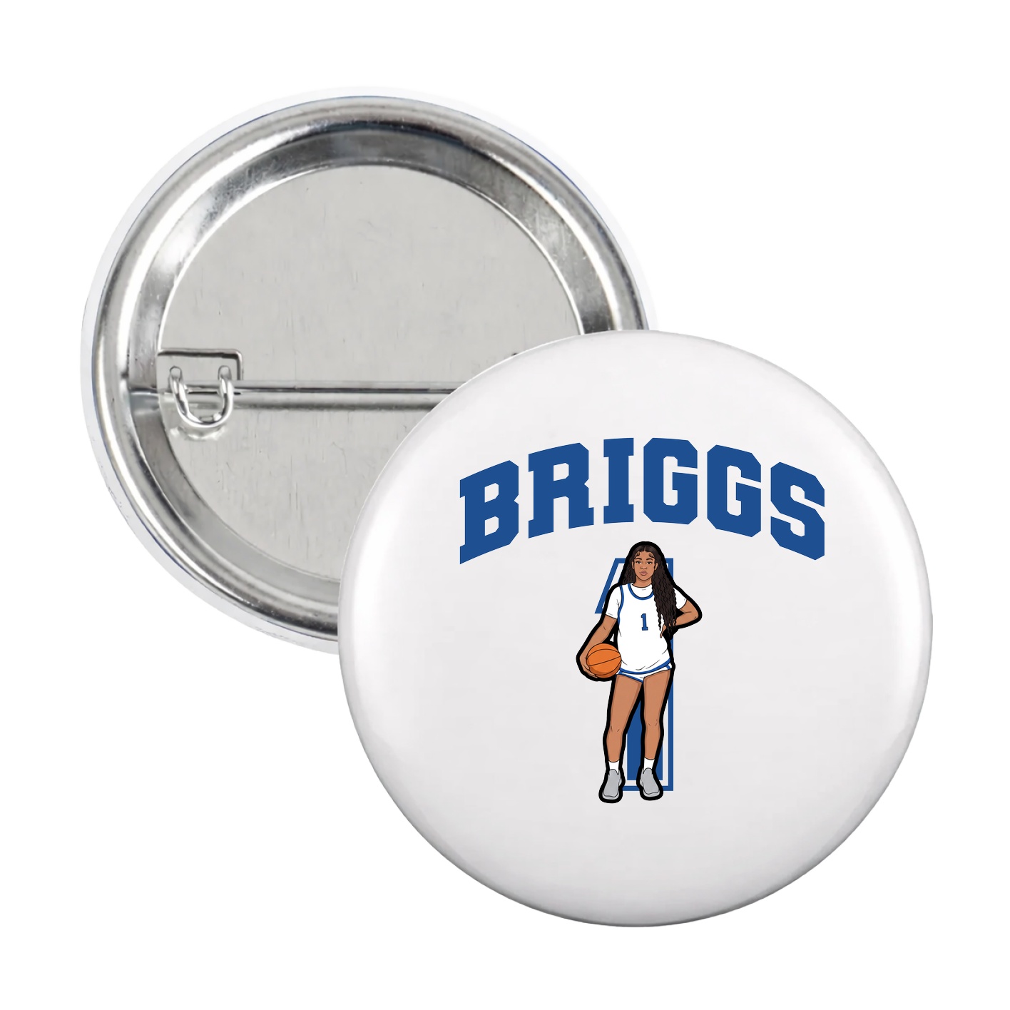 Game Day Button — Number in White