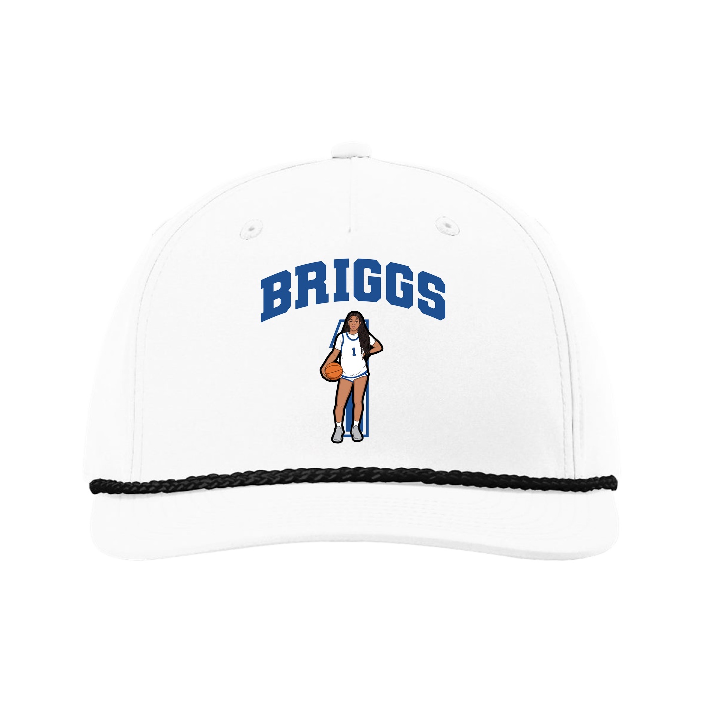 Five-Panel Classic Rope Cap — Number in White
